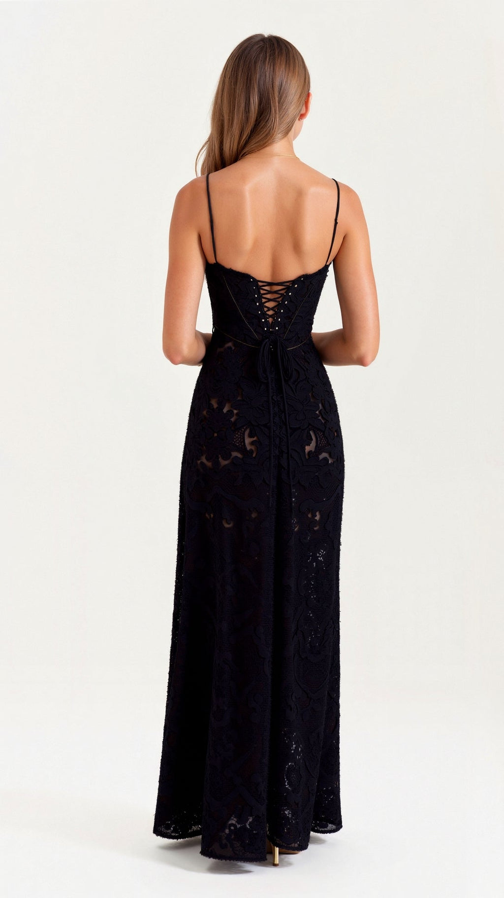 Bustier Corset-Back Floral Organza Maxi Wedding Guest Dress