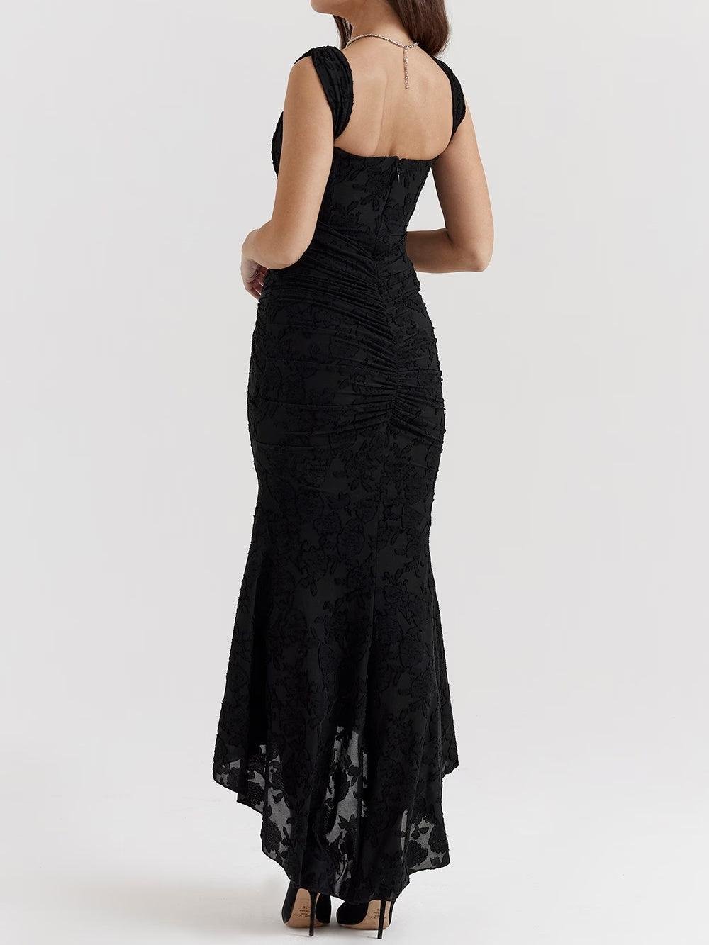 Corset Bodice Jacquard Mermaid High-Low Midi Occasion Dress