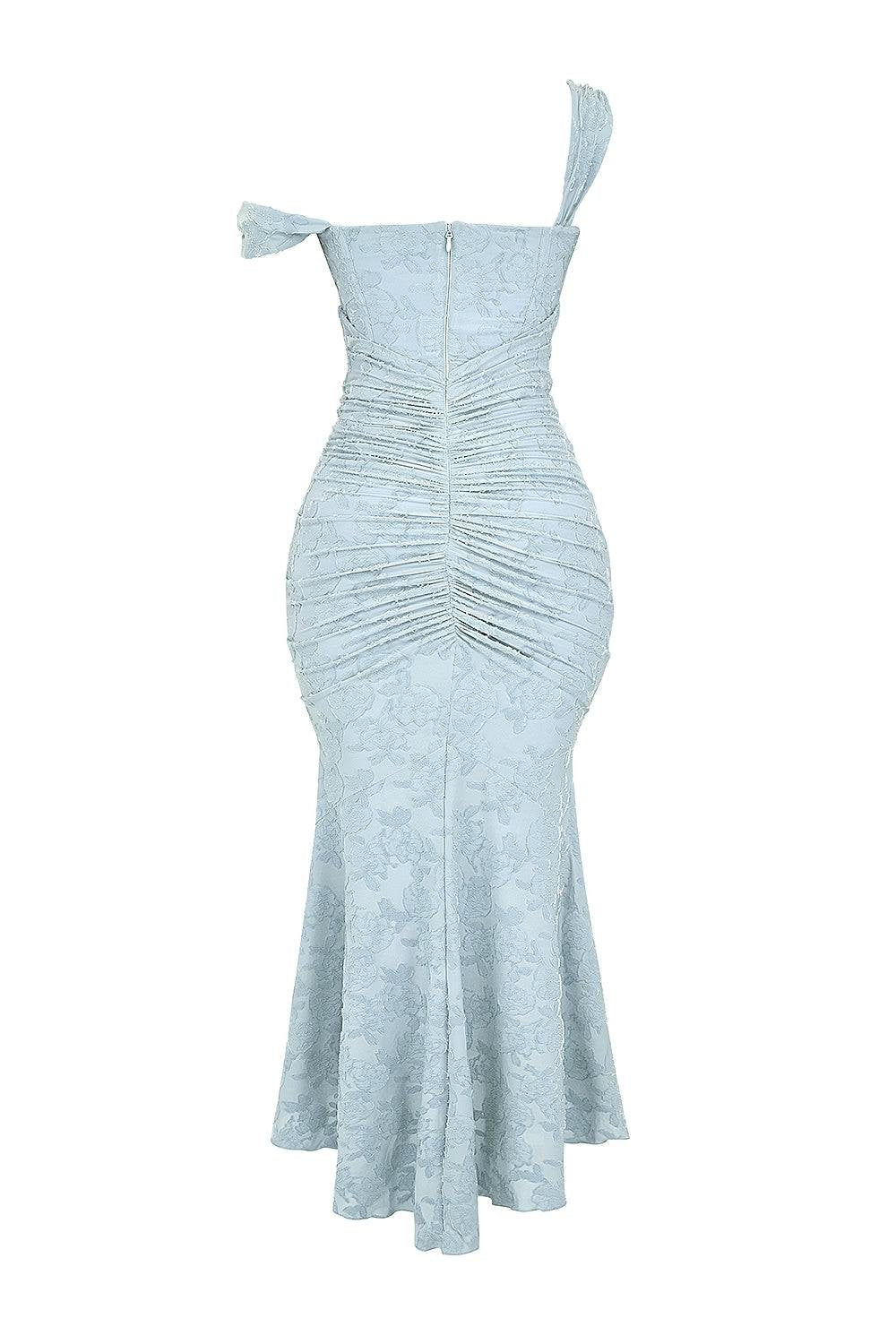 Corset Bodice Jacquard Mermaid High-Low Midi Occasion Dress