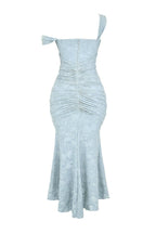 Corset Bodice Jacquard Mermaid High-Low Midi Occasion Dress